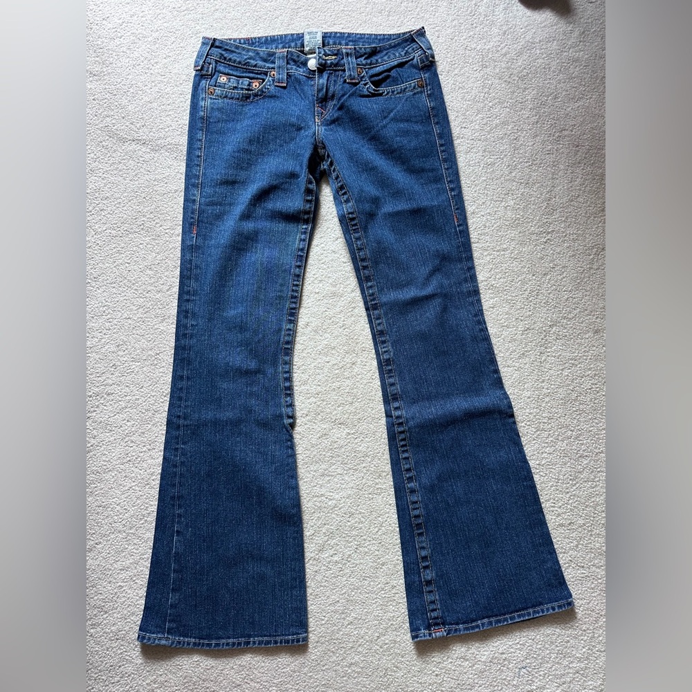 Dark Blue Flare Jeans — Wide Leg
